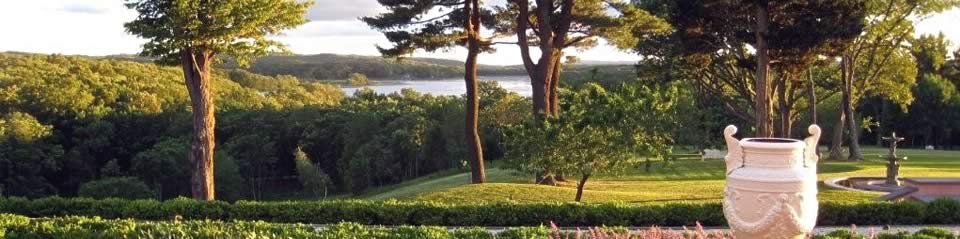 Glenmere Mansion landscape overlooking Hudson Valley