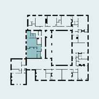 diagram highlighting Farrand Suite location within Glenmere Mansion